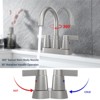 DOMETOUR Brushed Nickel 2-Handle Bathroom Faucet, 360° Swivel Spout, 4-Inch Centerset, 3-Hole Vanity Faucet for RV/Lavatory - 3 of 4
