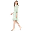 Allegra K Women's Solid Ruffle Hem 3/4 Sleeve A-Line Smocked Short Chiffon Dress - 4 of 4