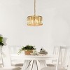 ALOADECOR 16 in. 6-Light Mid-Century Modern Drum Chandelier with Crystals in Matte Gold Adjustable Height for Dining Room - 2 of 4