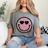 S.W.Smiley Leopard Heart Eyes Smiley - Women's Garment Dyed Graphic T-Shirt - 3 of 4