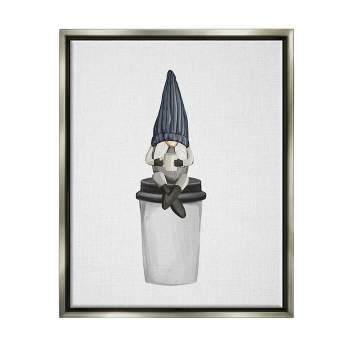 Stupell Industries Morning Coffee Cup Gnome Framed Floater Canvas Wall Art