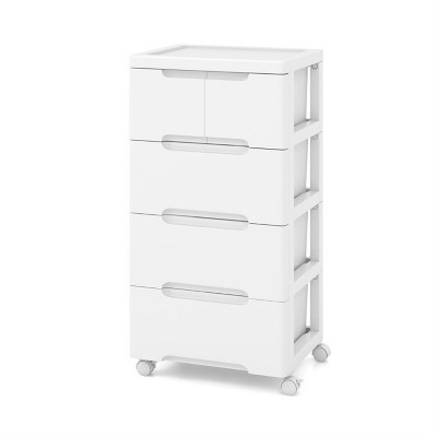 HDZNVF Rolling Storage Cabinet with Universal Wheels and 5 Drawers