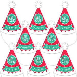 Big Dot of Happiness Elf Squad - Mini Cone Kids Elf Christmas and Birthday Party Hats - Small Little Party Hats - Set of 8 - 1 of 4