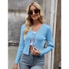 Womens Tie Front Sweater Cardigan Long Sleeve Rib Knit Shrug for Dress Sweaters Crop Tops Womens Soft Cardigan - 3 of 4