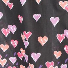black floating hearts