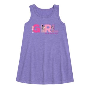 - Barbie - Girl Strong, Kind, Brave, Bold, and Fearless Graphic Sleeveless Aline Dress - 1 of 2