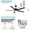 Airsurfer 56" Ceiling Fan with Light, Modern 5-Blade Black Fan, Quiet Reversible Motor, Remote Control, for Bedroom or Living Room - 4 of 4