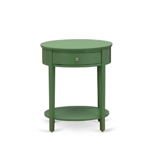 East West Furniture,Mid Century Modern Nightstand with 1 Wood Drawer - 1 of 4