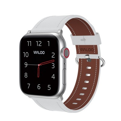 Waloo Classic Leather Band For Apple Watch - 38/40/41mm - White : Target