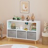 PAGED 2-Tier Kids Bookshelf,Multifunctional Book Rack with 3 Fabric Drawers,Toy Storage Organizer for Bedroom, - 2 of 4