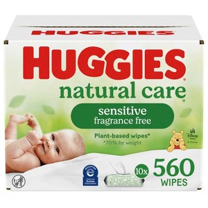 Huggies Natural Care Sensitive Unscented Baby Wipes (Select Count) - 1 of 4
