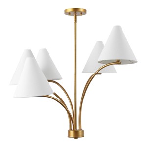 Johanna 5 Light 32" Chandelier - CHA4069 - Antique Brass - Safavieh - 1 of 4