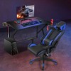 Costway Gaming Desk&Massage Gaming Chair Set w/Headphone Hook & Game Storage - 3 of 4