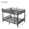 Lycvki Queen Over Queen Black Metal Bunk Bed with Ladder and Storage Shelf - 2 of 4
