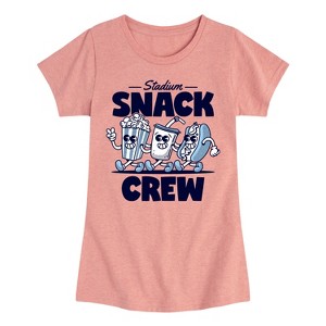 Girls' - Instant Message - Stadium Snack Crew Retro Mascots Fitted Short Sleeve Graphic T-Shirt - 1 of 4
