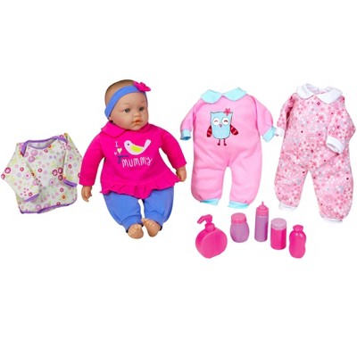 Lissi 15" Baby Doll Set w/ Extra Clothes & Accessories