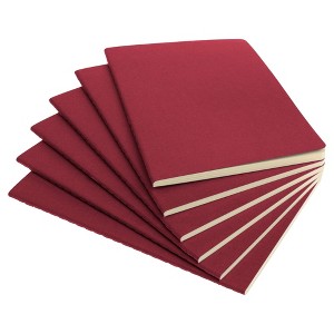 Simply Genius A5 Lined Notebooks with Softcover - College Ruled Notebook - 92 pages, 5.5" x 8.3" (Wine, 6 pack) - 1 of 4