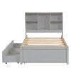 NicBex Twin Size Bed Frame with Built-in USB Port,Bed Frame with Bookcase Headboard,Sturdy Platform Bed with 2 Drawers for Bedroom - 4 of 4