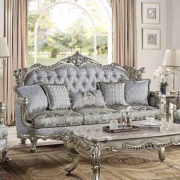 91" Miliani Sofa Fabric and Antique Bronze Finish - Acme Furniture
