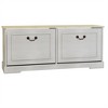 AndMakers 17.71 in. H x 41.33 in. W Antique White Shoe Cabinet with 2 Flip Drawers and Adjustable Shelf - 2 of 4