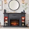 SinCiDo Farmhouse 54" W LED Fireplace TV Cabinet w/ 7 Lighting Colors,Freestanding Electric Fireplace Heater, 4 Adjustable Shelves & 2 Drawers - 2 of 4