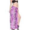 LA LEELA Women's Bikini Beach Wrap Swim Cover Up Swimwear Skirt Summer Wraps Beachwear Sarong Coverups Swimsuits for Women One Size Purple,Tree - 2 of 4