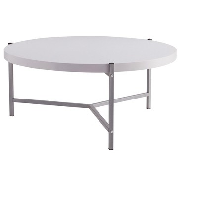 NicBex Modern 36.5" Round Coffee Table with Metal Cross Legs for Living Room and Bedroom