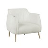 Boucle Upholstered Accent Chair with Elegant Look, Attached Cushions, High-Density Foam and Gold Finish Metal Legs - 3 of 4