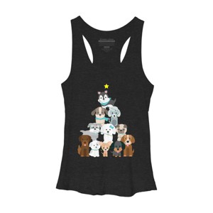 Women's Design By Humans Christmas Tree Dogs By GiftsIdeas Racerback Tank Top - 1 of 3