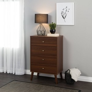 Mid Century Modern 4 Drawer Chest - Prepac - 1 of 4