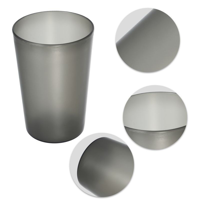 Unique Bargains Bathroom Toothbrush Cup PP Cup for Bathroom Kitchen 4.52''x3.03'' Gray Black 2pcs, 3 of 7