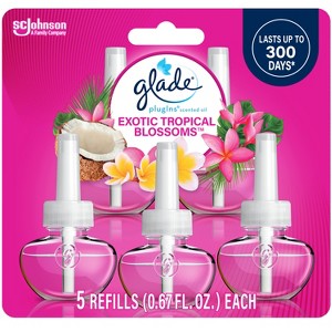 Glade PlugIns Scented Oil Air Freshener Refills - Exotic Tropical Blossoms - 3.35oz/5pk - 1 of 4