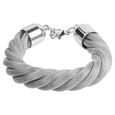 West Coast Jewelry Stainless Steel Twisted Mesh Bracelet