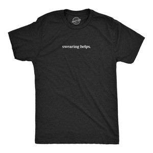 Mens Swearing Helps T Shirt Funny Curse Word Naughty Sarcastic Novelty Tee - Crazy Dog Men's T Shirt - 1 of 4