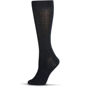 Memoi Men's Flat Knit Cotton Blend Socks with Side Lines - 1 of 4