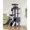 61'' Tall Cat Tree with 2 Condos for Large Adult Cats, Multi-Level Cat Play Tower with Large Perch Scratch Pad Post Hammock - 2 of 4