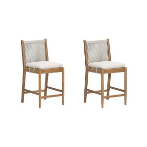 Nathan James Kayden Outdoor Bar Stool Set of 2 Light Gray - 1 of 4