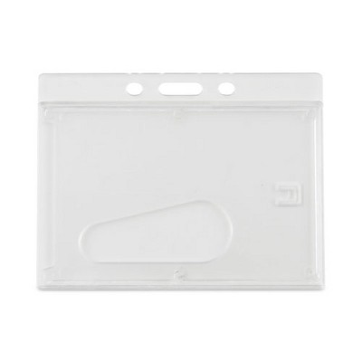 Advantus Frosted One-Card Rigid Badge Holders, Horizontal, Frosted 3.68" x 2.75" Holder, 3.38" x 2.13" Insert, 25/Box