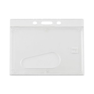 Advantus Frosted One-Card Rigid Badge Holders, Horizontal, Frosted 3.68" x 2.75" Holder, 3.38" x 2.13" Insert, 25/Box - 1 of 4