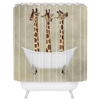 Giraffe Shower Curtain Brown - Deny Designs