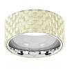 Crucible Men's Glossy Carbon Fiber Overlay Stainless Steel Flat Ring - 3 of 3