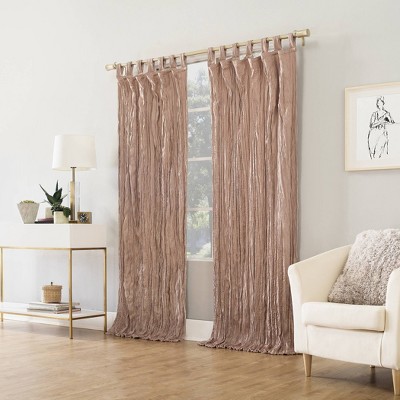 Blush Velvet Tab Top Light-Filtering Curtain Panel