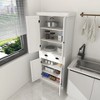 TIRAMISUBEST 71in Kitchen Pantry Storage Cabinet Storage Sideboard Cabinet - White - 4 of 4