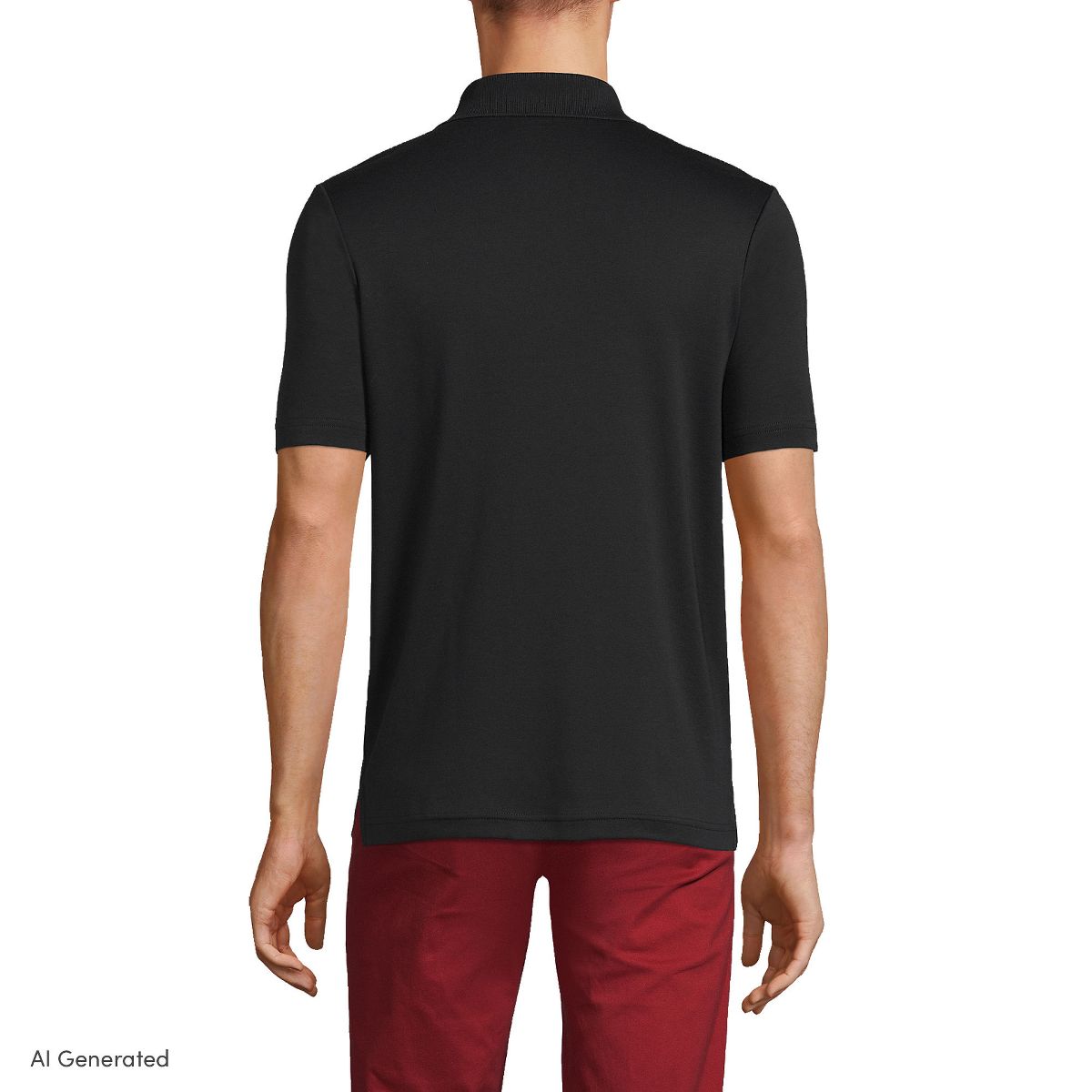 Lands' End Men's Short Sleeve Cotton Supima Polo Shirt with Pocket - thumbnail 2