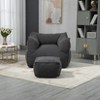LOVMOR Bean Bag Chair with Memory Foam Fill & Footstool, Modern Durable Comfort Lazy Sofa, Sitting Chair for Living Room, Bedroom, Indoor Furniture - 2 of 4
