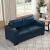 VASIP 67" Modern 2-Seater Loveseat, Soft Polyester Upholstered with Cup Holder and Storage Compartment, Square Arm,for Living Room,Green - 3 of 4