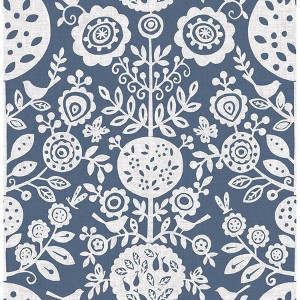 NuWallpaper Anya Peel and Stick Wallpaper Navy: Removable Vinyl, Self-Adhesive, Smooth Finish, 28.2 Sq Ft Coverage - 1 of 4
