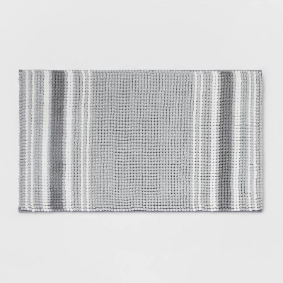 Strata Stripe Grey Bath Rug