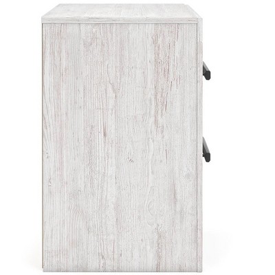 Whitewash Transitional 2-Drawer Nightstand