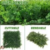 12pcs Artificial Grass Wall Panels, 20 in x20 in Faux Boxwood Panels, Sun Resistant Greenery Wall Backdrop, Odorless Green Plant - 2 of 4